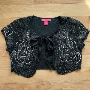 Gorgeous Betsey Johnson Black Beaded Bolero